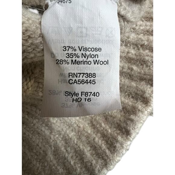 J.Crew Cream Merino Wool Sweater Turtleneck S Small Twee Basic Casual Neutral - Picture 3 of 4